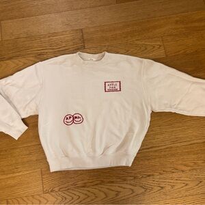 Madhappy x The Apple Pan Heritage Crewneck – Antique White – Size Small